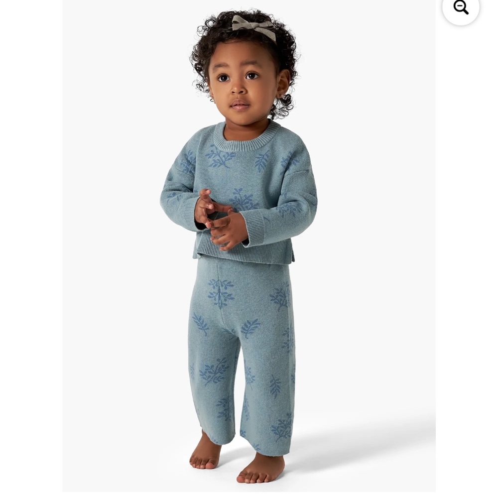Modern‎ moments toddler girl cotton jacquard sweater & wide leg pant 2 piece set